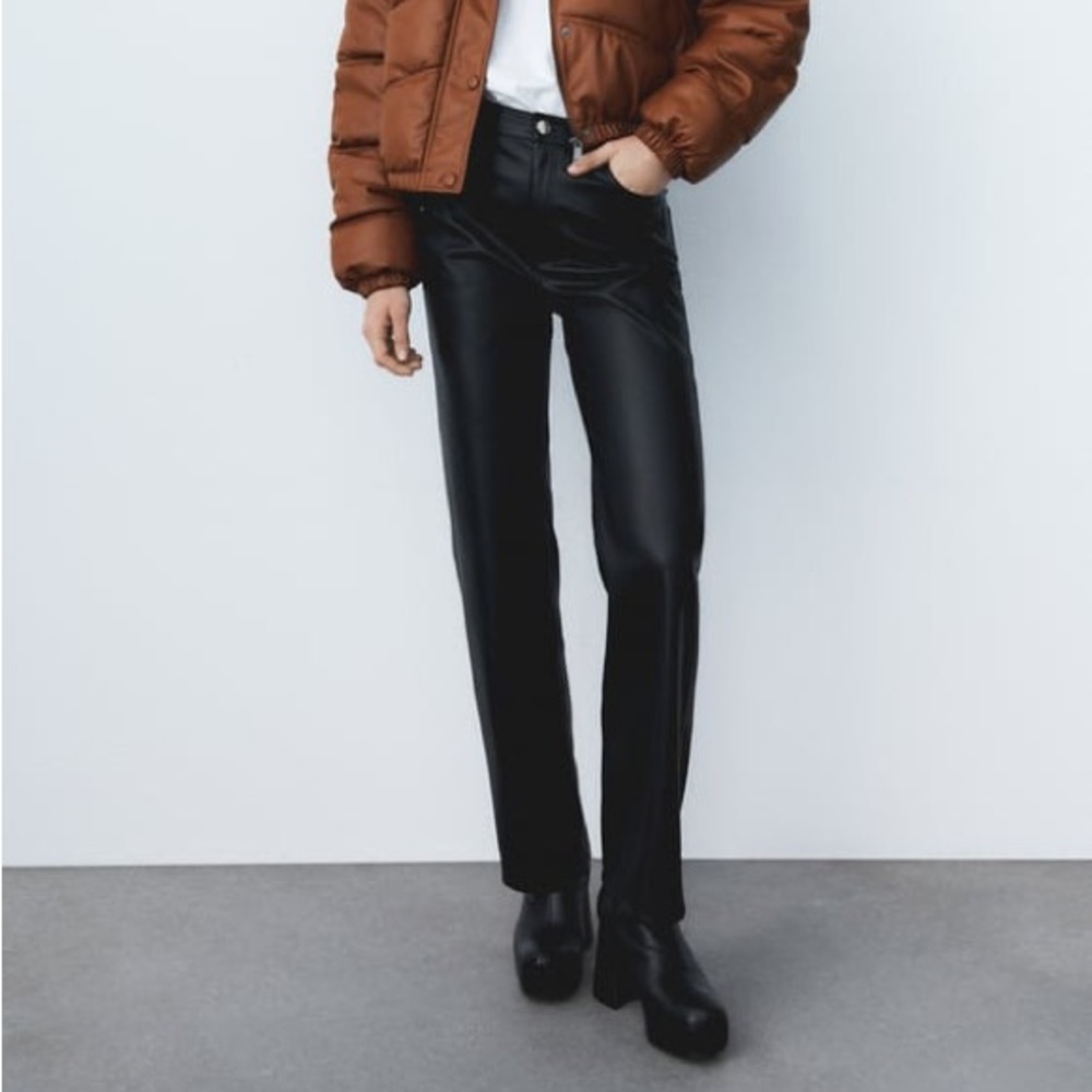 Zara The 90’s Faux Leather Pants NWT